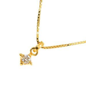 agete Diamond 0.05ct Necklace 18K YG Yellow Gold 750 90267972